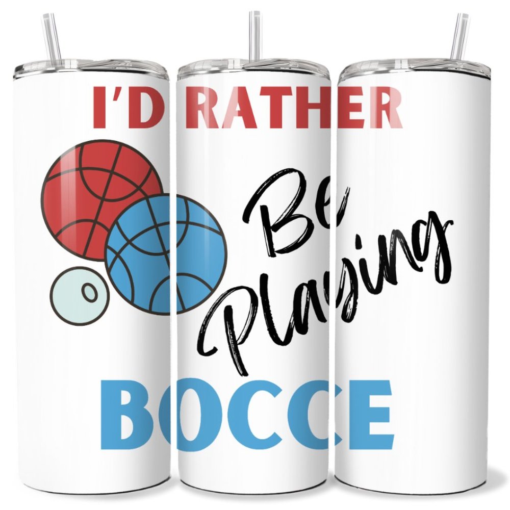 20 oz Bocce Sublimated insulated Tumbler, made by seller, for hot/cold